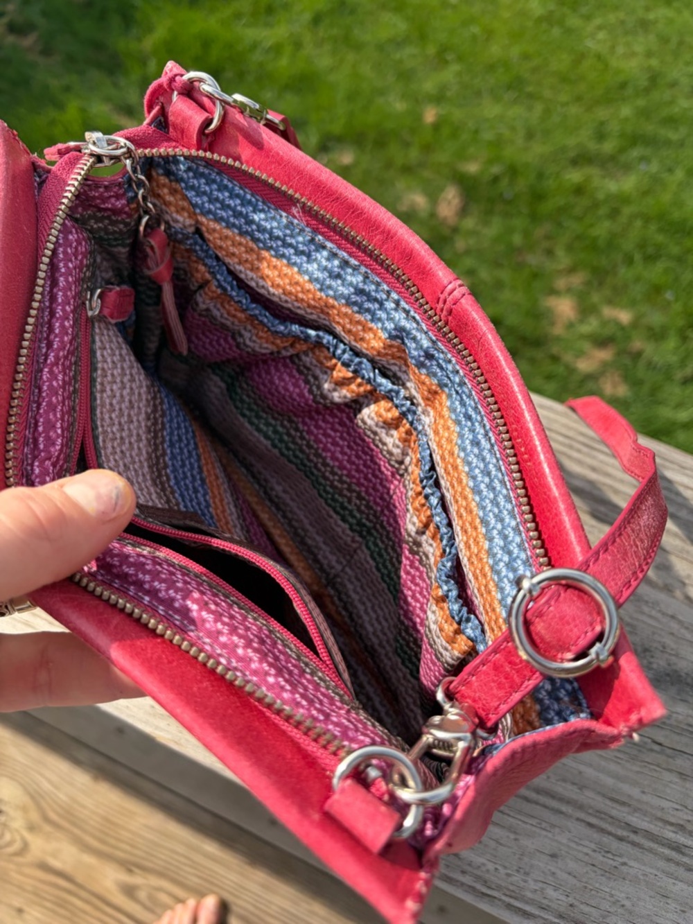 THE SAK ! Pink Leather Crossbody Bag *very good* - Picture 5 of 7